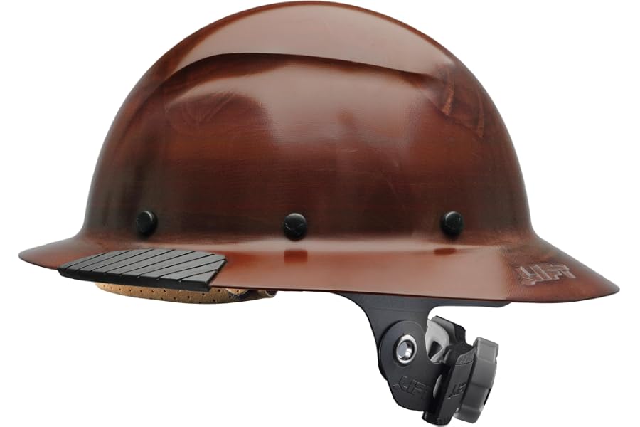 Lift Dax Fiber Resin Full Brim Safety Helmet/Hard Hat, 6-Point Suspension