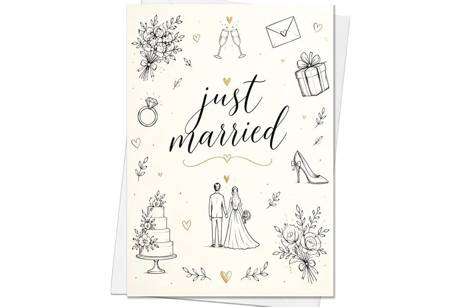 MQMRYeto Wedding Card,Engagement Card Gift for Bride Groom Couple Women Men | Bridal Shower Card for Husband Wife,Signature C