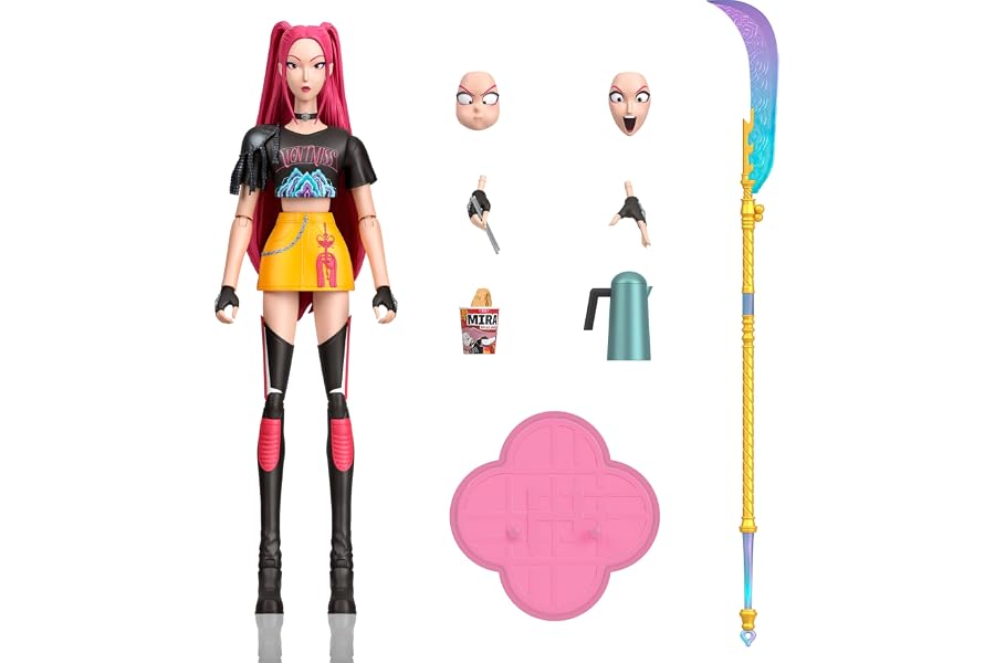 Mattel Kpop Demon Hunters HUNTR/X Mira Action Figure | 6-inch scale, 18 Articulation Points, Wearing “How It’s Done” Look, Sword, Themed Accessories, Swappable Faces & Hands​
