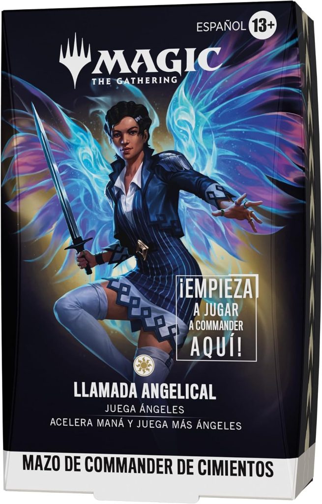 Mazo de Commander de Magic: The Gathering - Cimientos: Llamada angelical | Mazo de 100 Cartas y Accesorios (Versión en Español)