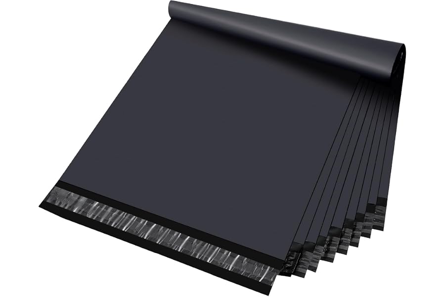 Metronic Poly Mailers 19x24 25PC Large Shipping Bags for Clothes Black Gray | Strong Self-Seal Mailing Envelopes Waterproof Tear-Resistant Mailers Poly Bags Large Packaging Bags for Small Business