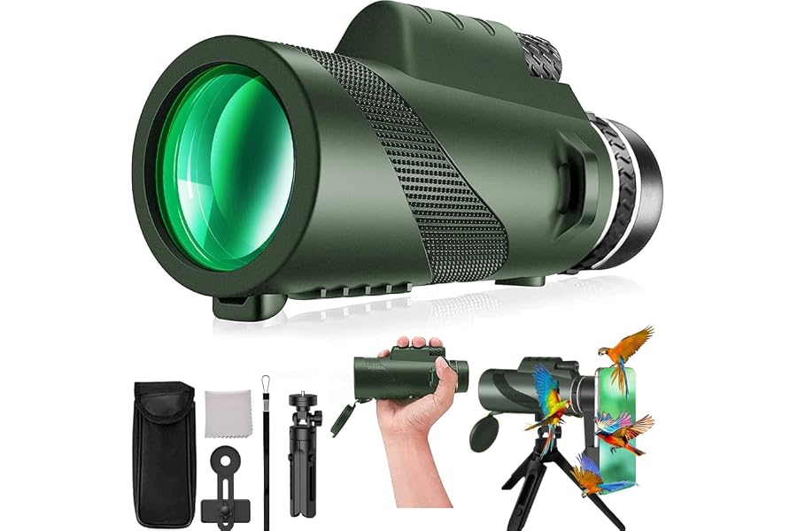 Monocular-Telescope 80x100 High Powered Monoculars High Definition for Adults High Powered with Smartphone Adapter Telescope Hunting Wildlife Bird Watching Travel Camping Hiking