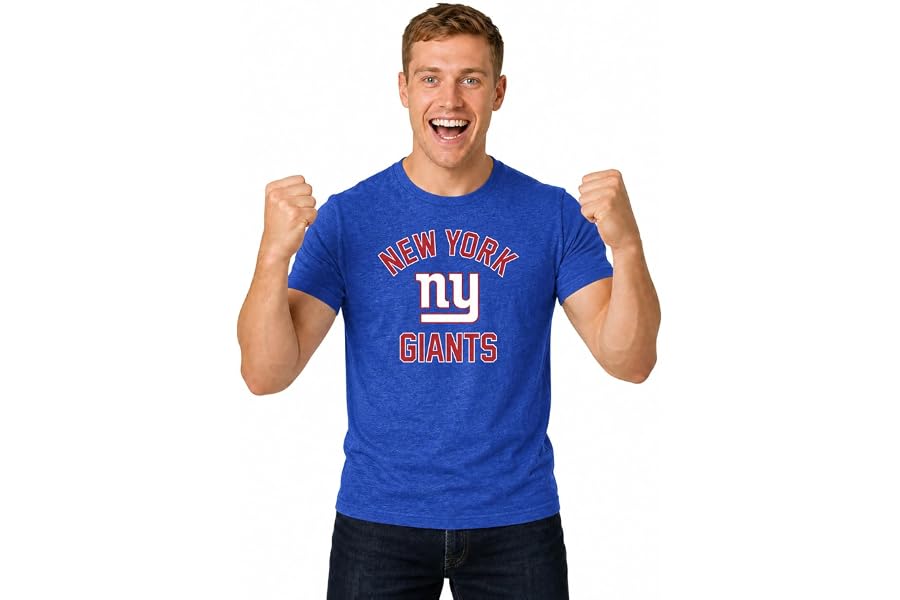 NFL Gameday Cotton Blend T-Shirt for Men and Women - Licensed | Officially licensed NFL gameday cotton blend tee with thermal print team graphics - tagless fit S to 5XL