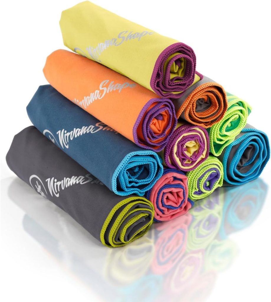 NirvanaShape Toalla de Microfibra | 14 Colores | 8 Dimensiones | Toalla de Viaje Ligera, Absorbente y de Secado Rápido | Toalla de Baño para Viajes | Ideal para Playa, Camping, Yoga y Sauna