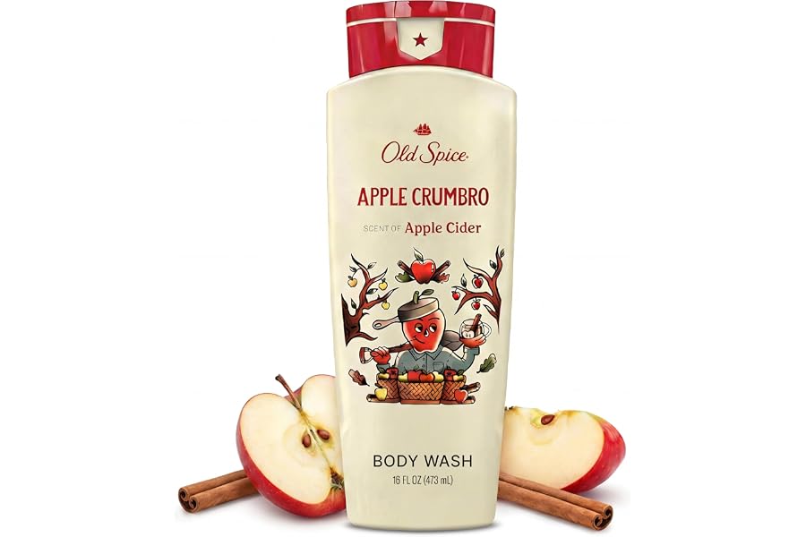 Old Spice Body Wash for Men, Long-Lasting Apple Crumbro Scent, 16 fl oz | Apple Cider Notes | 24/7 Shower Fresh that Washes Away Dirt & Odor | Gentle For All Skin Types | Fallidudes Collection