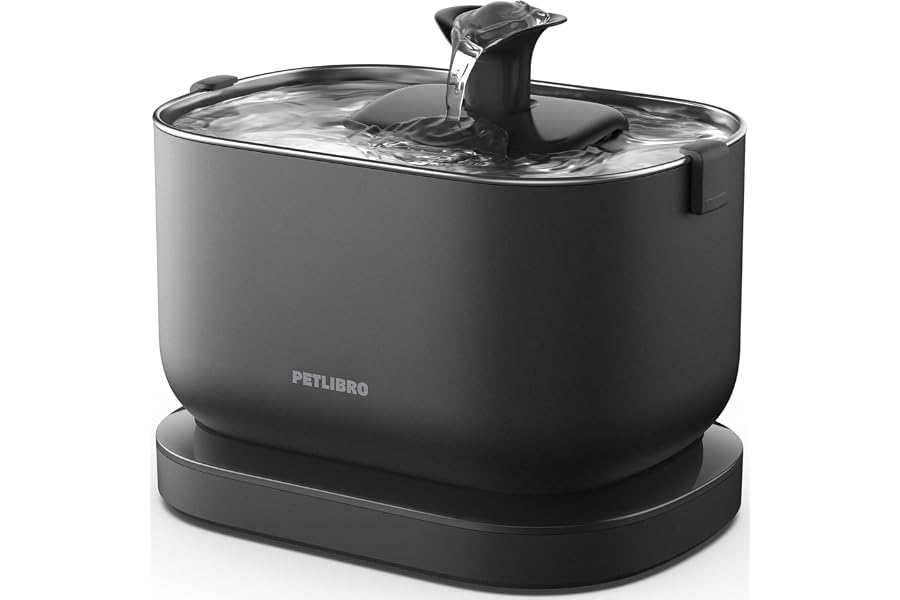 PETLIBRO Cat Water Fountain, Cordless Pet Water Fountain Battery Operated, 2.5L/84oz Dockstream Water Fountains for Cats Indoor, Cat Fountain with Stainless Steel Tray, Easy to Clean BPA-Free