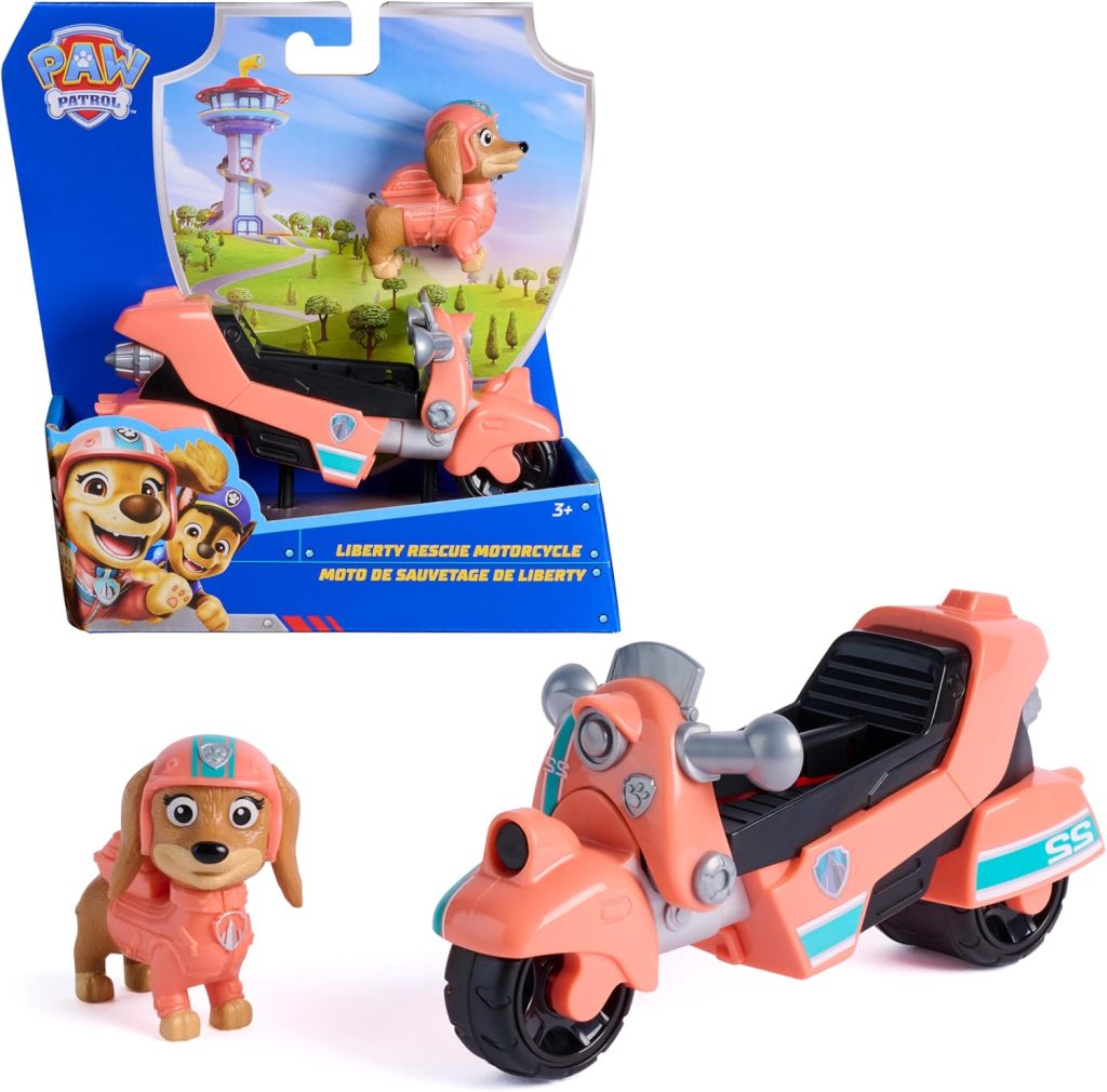 Paw Patrol - Pat Patrouille - Véhicule 15 Cm Et Figurine Liberty | Voiture Figurine À Collectionner - Jouet Fabriqué Avec Plastique Recyclé - Voiture Enfant - Pat Patrouille Jouet - Dès 3 Ans