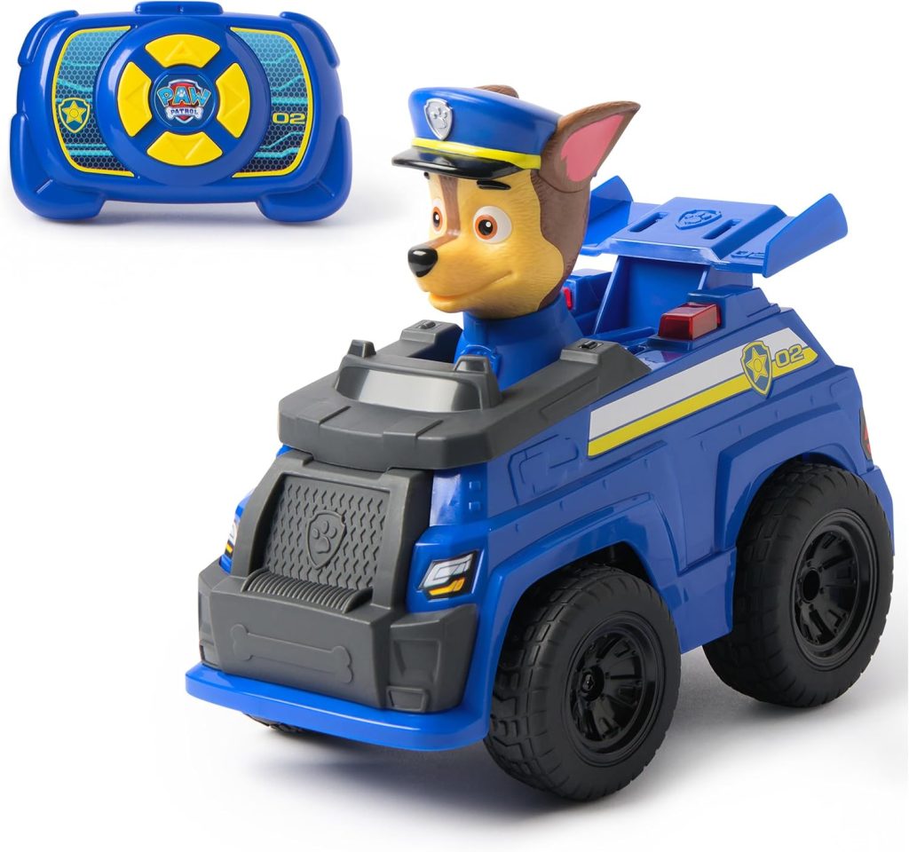 Paw Patrol - Pat Patrouille - Véhicule RC Interactif Chase - Voiture Police | Télécommande Facile - Effets Lumineux - Figurine Chase Fixée - Voiture Enfant 25 Cm - Pat Patrouille Jouet - Dès 3 Ans