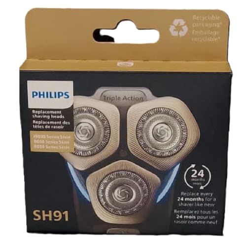 Philips Vervangende Scheerkop - Geschik voor de Philips Shaver 9000 Series - Vervangen mesjes om de twee jaar - SH91/50, (nieuwe versie die de SH90/70, SH98/70, en SH98/80 vervangt)