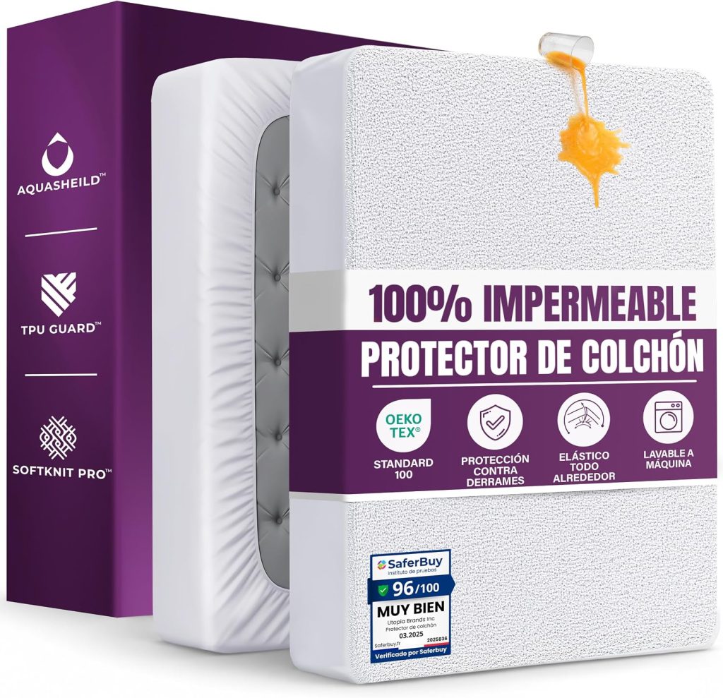 Protector de Colchón Impermeable 150x200 cm, hasta 30 cm