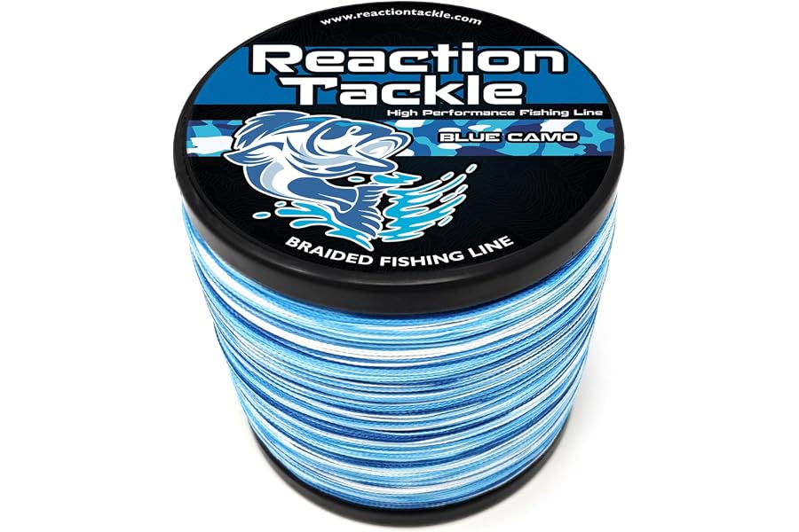 Reaction Tackle Braided Fishing Line, Pro Grade Braid, Fresh and Saltwater | 4 or 8 Strand PE, Zero Stretch, Thin Diameter, K