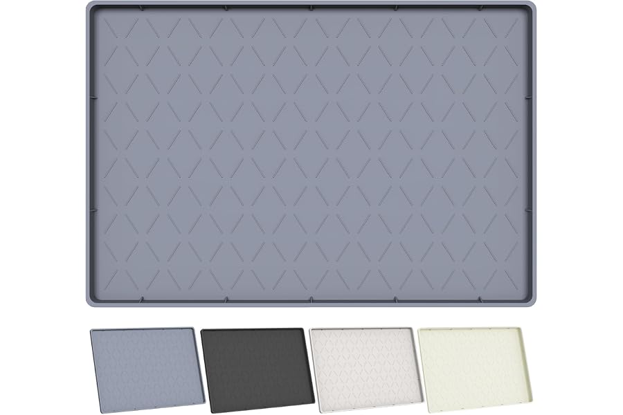 Ruinovate Extra Thick Under Sink Mat Waterproof with Raised Edge 34" x 22" | Silicone Multipurpose Mat for Kitchen, Bathroom,