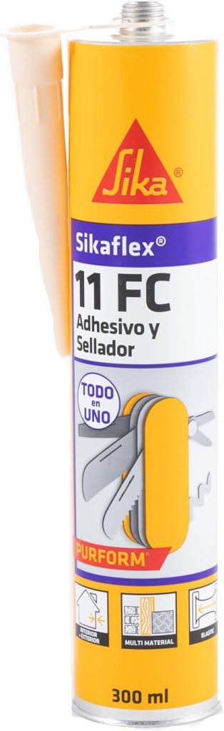 SIKA - Masilla adhesiva multiusos - Sikaflex 11 FC Purform - Beige - 300ml | Sellado y pegado - Poliuretano multisuperficie - Interior/exterior - Alta adherencia - Uso versátil