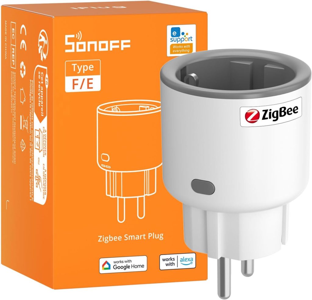 SONOFF S60ZBTPF Enchufe Inteligente Zigbee - Control Remoto, Monitor. Energía, Timer, Protec. Sobrecarga, Repetidor Zigbee, eWeLink