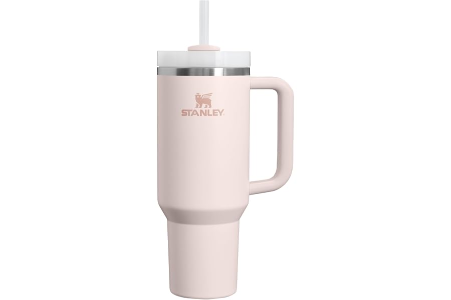 STANLEY Quencher H2.0 Flow State Tumbler, 40 oz, Rose Quartz 2.0 | Handle and Straw | 3-Position Lid | Cup Holder Compatible for Travel | Insulated Stainless Steel Cup | BPA-Free