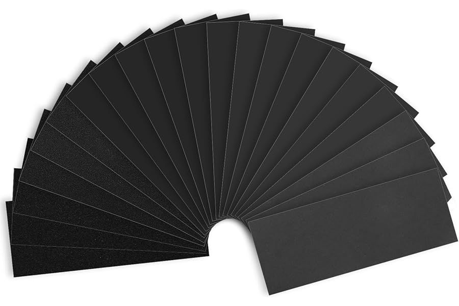 Shineboc Sandpaper Assortment, Wet Dry Sand Paper 9 x 3.6 Inch | 120/220/400/600/800/1000/2000 Grit, 21 Sheets, for Wood Metal Automotive Sanding and Polishing