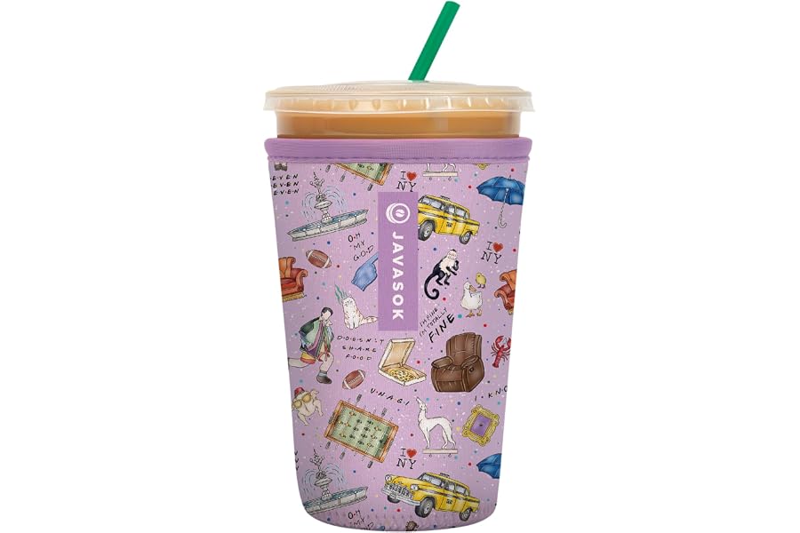 Sok It JavaSok Iced Coffee & Cold Soda Insulated Neoprene Cup Sleeve (The One Where, Medium: 22-28oz)