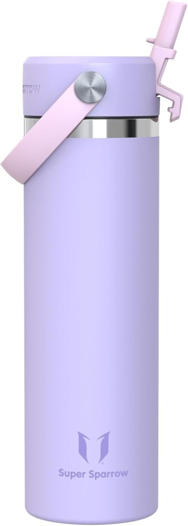Sparrow Botella Agua Acero Inoxidable 750ml Botella Termica Pajita - Termo | Cantimplora Antifugas Hermética, sin BPA, Apta Lavavajillas, Frío y Caliente, Deporte Gimnasio Viajar, SwivelSip Tapón Flex