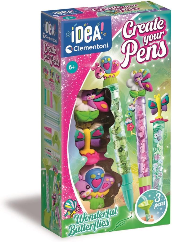 Stylos à Personnaliser Papillons Merveilleux Kit Créatif 3 Stylos Dès 6 Ans