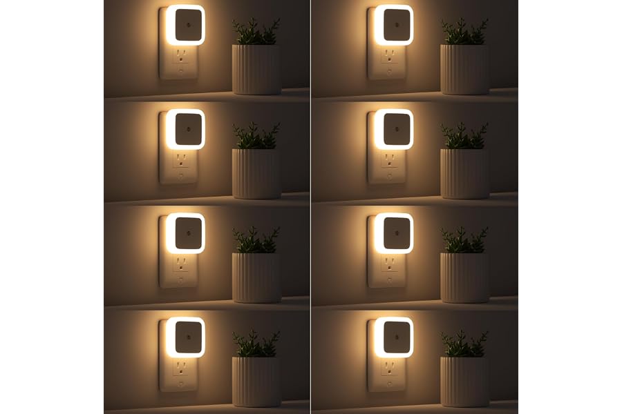 Sujeet Night Light, Night Lights Plug into Wall 8-Pack, Nightlight Plug in Night Light, Dusk to Dawn Night Lamp Led (Warm White)