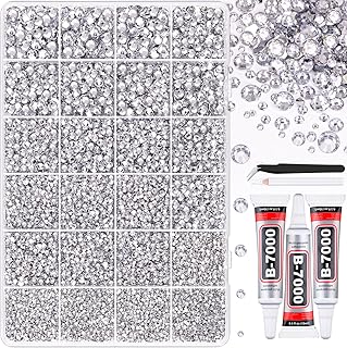 TINKRSTUFF 35000Pcs Silver Clear Rhinestones Bedazzling Kit