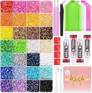 TINKRSTUFF 38000Pcs 3mm Jelly Rhinestones Bedazzling Kit