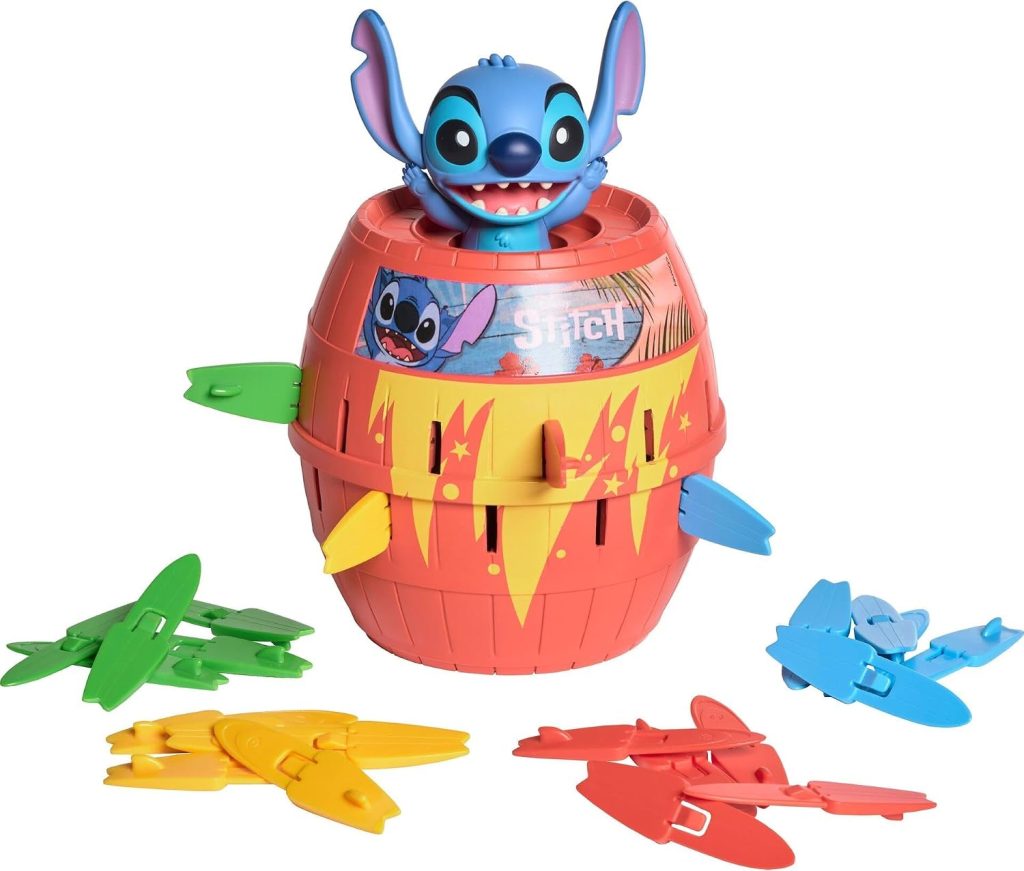 TOMY Jeu d'action Disney Pop Up Stitch - Jeu Familial Amusant pour Garçons, Filles Et Adultes - Jouet Stitch pour Enfants D'âge Préscolaire - Âges 4 Et Plus