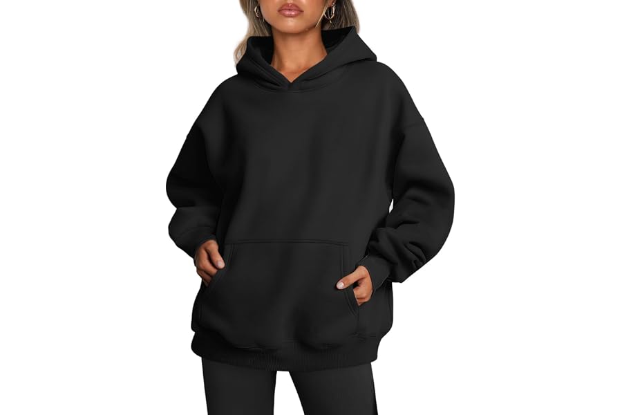 Trendy Queen Womens Hoodies Oversized Sweatshirt | Cozy Fleece Hoodie,Basic Pullover Sweatshirt,Large Kangaroo Pocket,Seamless Daily Outfit Match