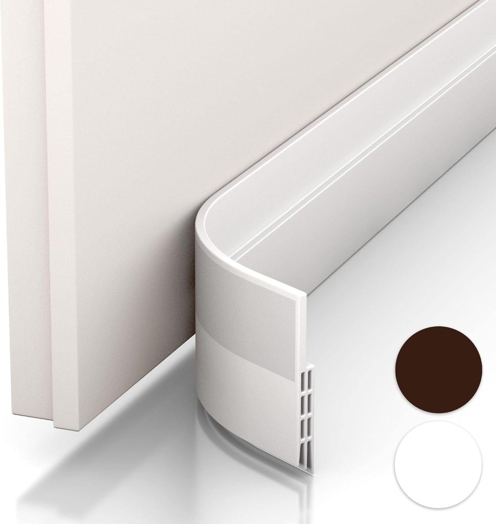 Vellure® Burlete puerta entrada contra corrientes de aire - NUEVO burlete puerta exterior autoadhesivo (rápido y sencillo) Insonorización, protección contra el frío y sellado (1x blanco)