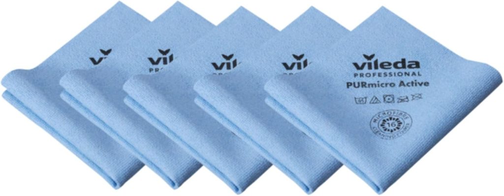 Vileda Professional,Bayeta microfibra PurMicro Active,Azul,5uds,PUR,38x35cm
