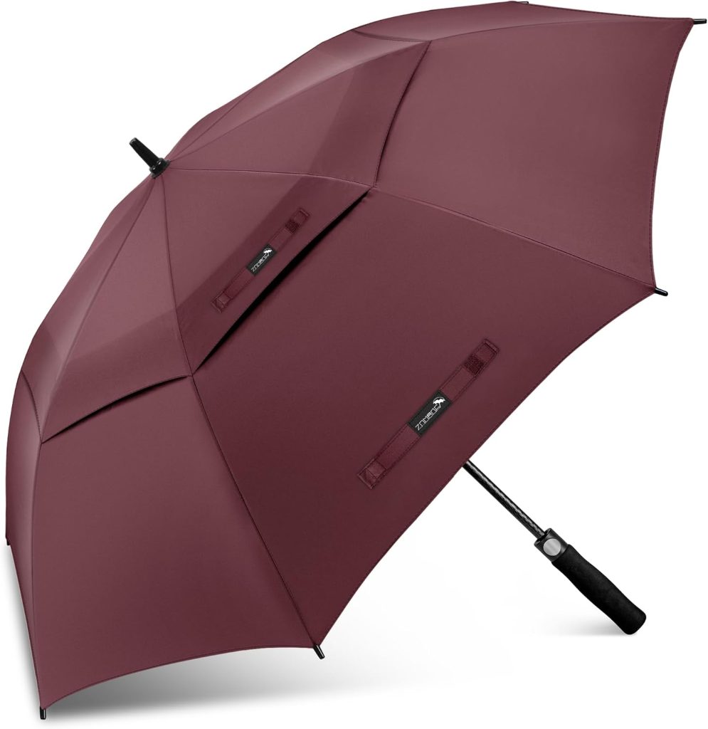 ZOMAKE Golf Paraplu Grote Windproof XL,Automatische Grote Golfparaplu,Dubbellaags Luifel Extra Groot met Paraplu Hoes,Golfparaplu voor Mannen Familie(Nieuw Zwart)