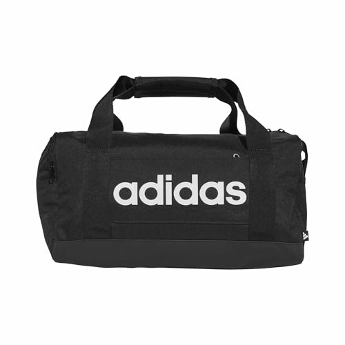 adidas Unisex Adulto Essentials Linear Duffel Bag Duffel Bag, Black/Black/White, XS