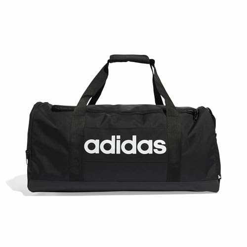 adidas Unisex Adulto Essentials Linear Duffel Bag Duffel Bag, Black/Black/White, M
