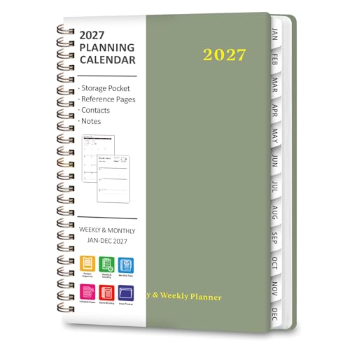 2027 Planner, Weekly and Monthly Calendar Planner Book, A5(6.3'' x 8.5'')