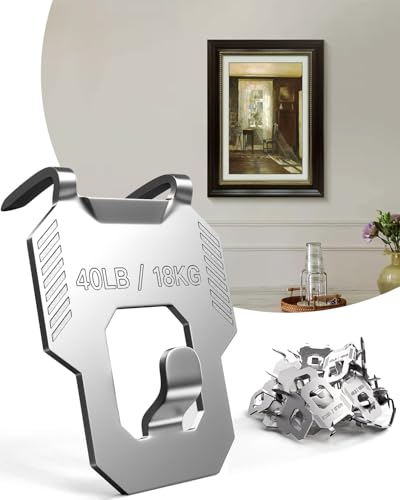 20Pcs Claw Drywall Picture Hanger Heavy Duty Hanging Wall Hooks | Holds 40Lbs No Damage Easy Tool Nail Free Wall Hanger for Picture Mirror Photo Poster Kit Room Office Christmas Decor