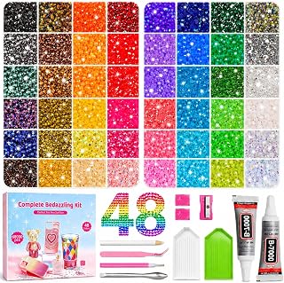 68,000Pcs 48 Colors Bedazzling Kit, 3mm Resin Jelly Flatback Rhinestones