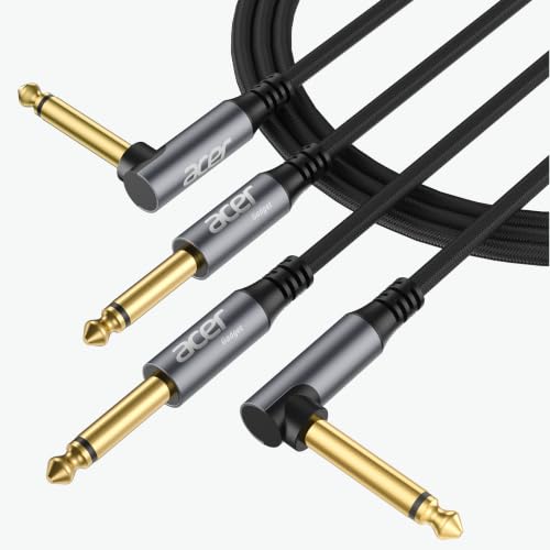 Acer Gadget Guitar Cable 10ft 2pack 22AWG OFC Gold Plated Guitar Amp Cord