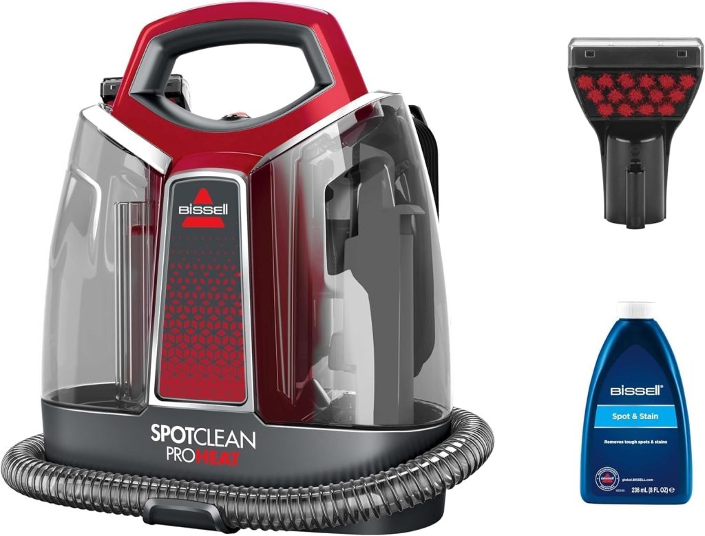 BISSELL SpotClean ProHeat Aspiradora de Agua Tapicería 330W 36988 | Lava aspiradora con tecnología HeatWave, para alfombras, tapicería, sofá, auto y más