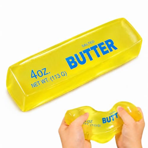 Big Coconut Oil Butter Squishy Toy, Butter Stick Shaped Squishy Stress Relief Toy, Moldable Non-Rebound Squeeze Toy, Realistic Butter Desk Toy for Teens and Adults