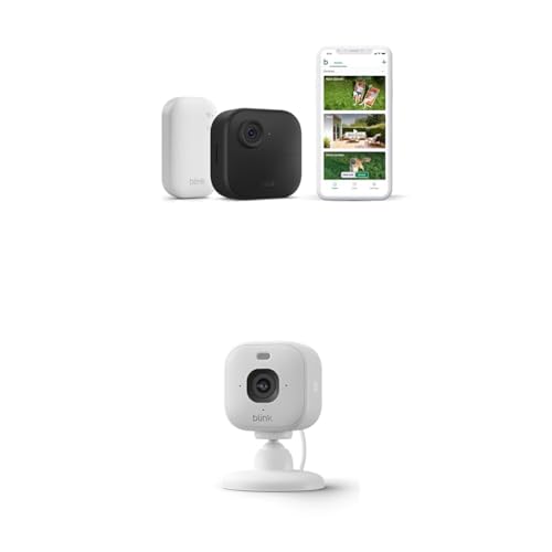 Blink Outdoor 4 Cámara con Blink Mini 2K+ Cámara (Blanco), Sync Module Core incluido