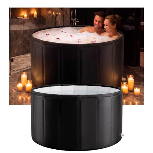 COBOPANDA Portable Bathtub for Adults 41.3x26" Foldable Ice Bath Tub for Shower Bathroom Collapsible Cold Plunge Bathtub