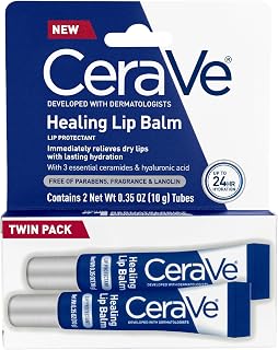 CeraVe Healing Lip Balm, Hydrating Hyaluronic Acid Lip Treatment, 0.7oz