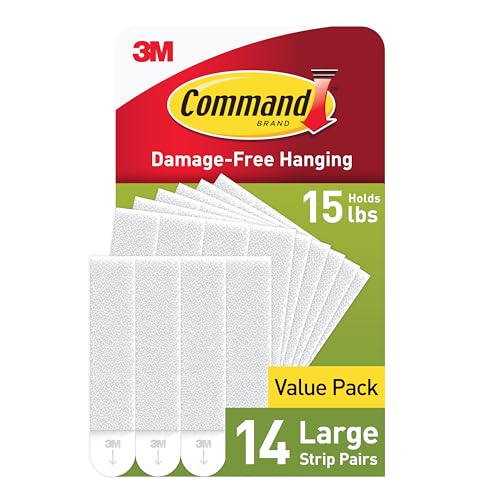 Command Large (15 lb) Picture Hanging Strips, 14 Pairs (28 Strips