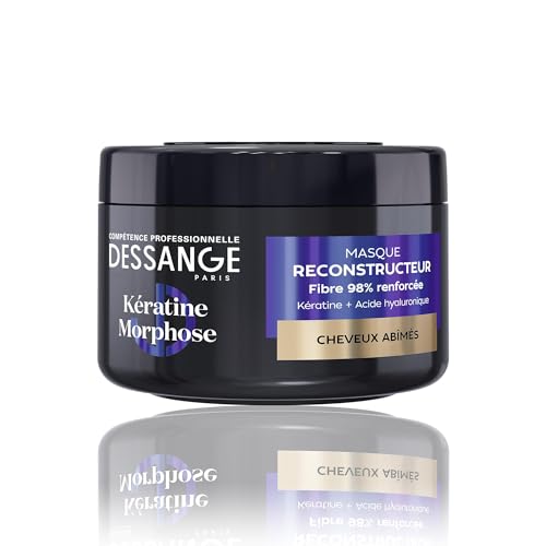 DESSANGE Masque Reconstructeur Kératine Morphose Cheveux Abîmés 280ml | Enrichi acide hyaluronique, Répare & renforce fibre capillaire, Hydratation intense, Gamme Morphose