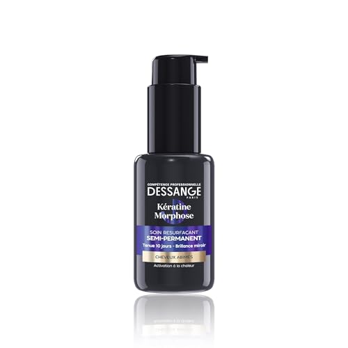 DESSANGE Soin Sans Rinçage Kératine Morphose Cheveux Abîmés 50ml | Scelle & imperméabilise fibre capillaire, Brillance miroir, Resurfaçant semi-permanent, Gamme Kératine Morphose