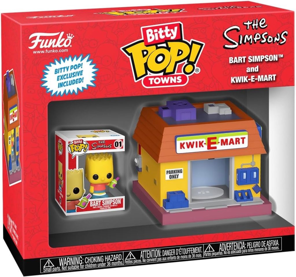 Funko Bitty Pop! Town: The Simpsons - Bart Simpson & Kwik-E-Mart | Merchandising Oficial de Cartoon/Animation - Juguete Coleccionable - Idea de Regalo de Cumpleaños para Fans y Coleccionistas