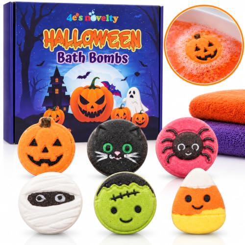 Halloween Bath Bombs, 6 Spooky Designs, Fizzing Bath Bomb Gift Set