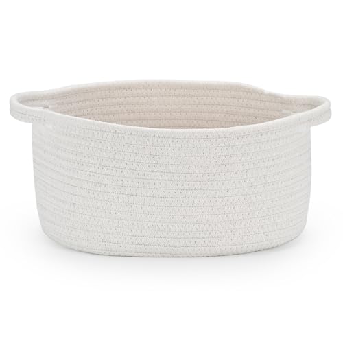 Happyiren Medium Woven Cotton Rope Basket, Empty DIY Gift Basket for Burr