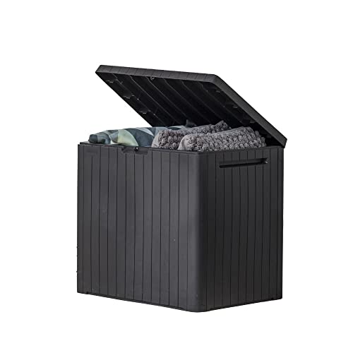 Keter City 30 Gal Outdoor Storage Box and Patio Side Table