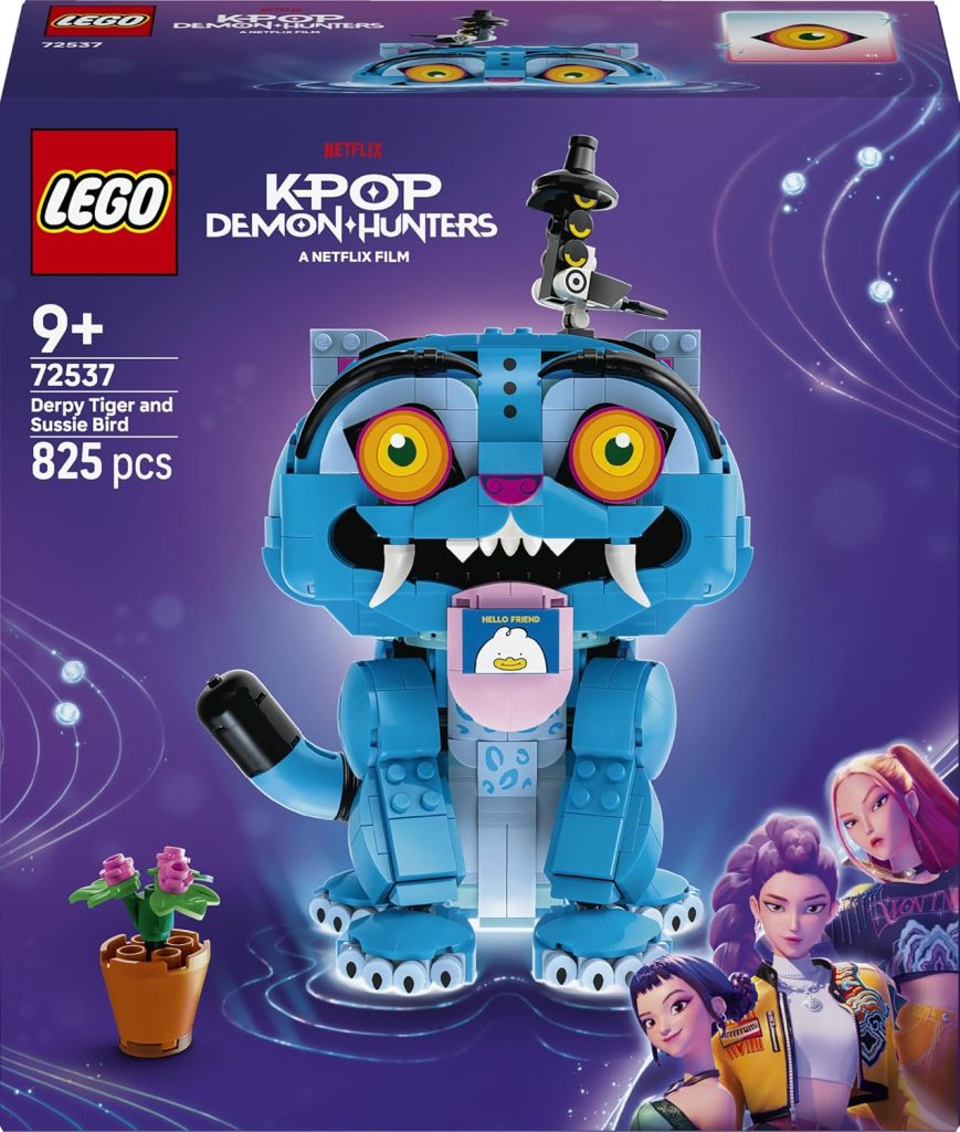 LEGO Kpop Demon Hunters Derpy Le Tigre et Suzy la Pie 72537 | Jouet pour fille ou garçon dès 9 ans, décoration de chambre, 2 figurines animales et pot de fleurs, idée cadeau, 825 pièces